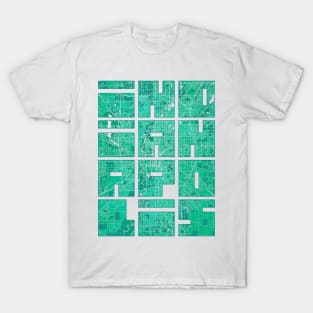 Indianapolis, USA City Map Typography - Watercolor T-Shirt